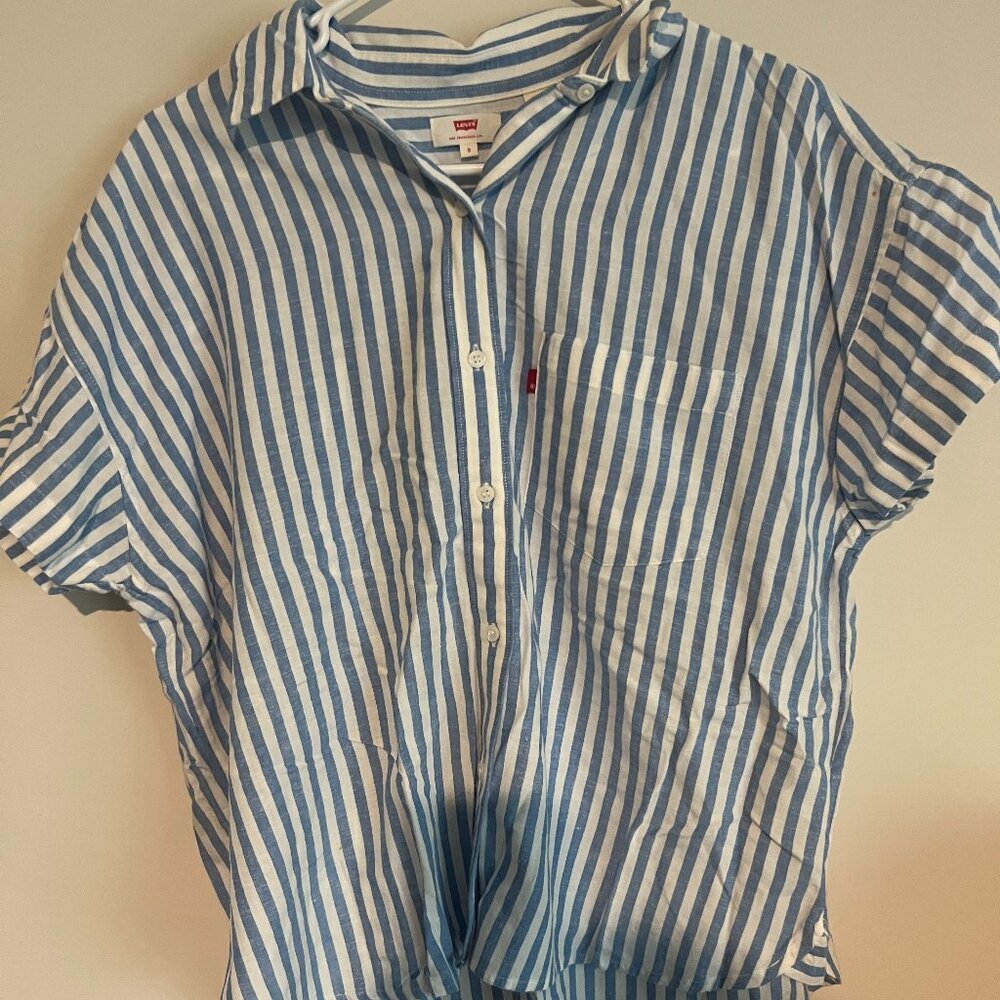 Levis Small Striped Button Down Top - image 1